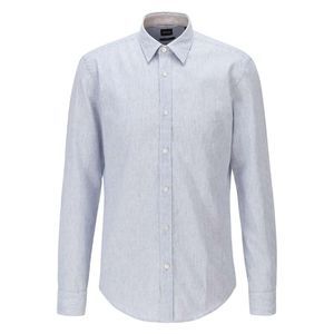 Hugo Boss Boss Ronni Slim Fit Linen Shirt Blue/White, Fine Stripe Blue/White